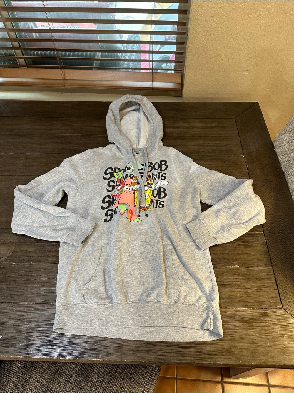 SpongeBob SquarePants Gray Hoodie with Squidward Graphic Juniors Sm 3-5